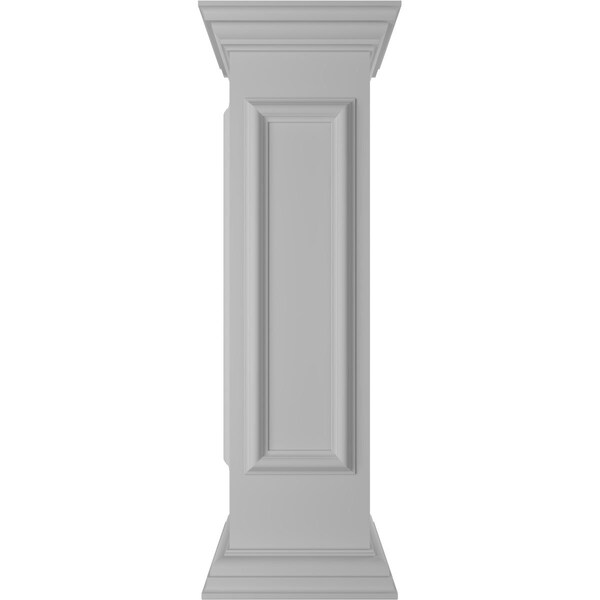 Ekena Millwork 10"W x 40"H Corner Newel Post with Panel, Peaked Capital & Base Trim (Installation kit included) NWL10X40CPP0B0 - main